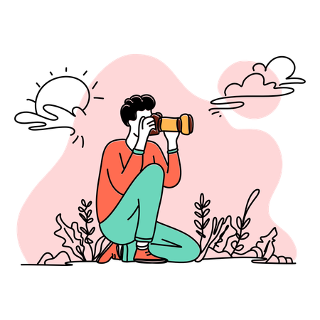 Hombre con camara  Ilustración