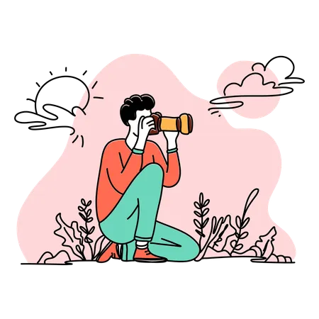 Hombre con camara  Ilustración