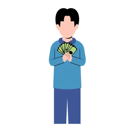 Hombre con dinero  Illustration