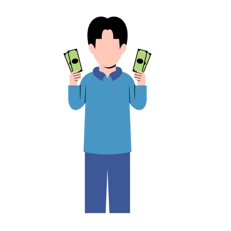 Hombre con dinero  Illustration