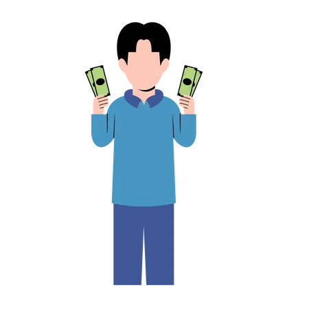 Hombre con dinero  Illustration