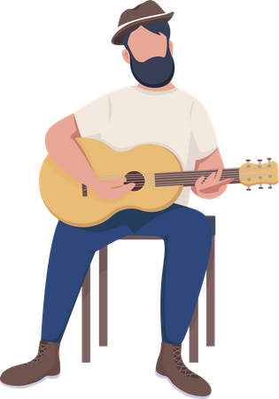 Hombre con guitarra  Ilustración