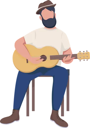 Hombre con guitarra  Ilustración