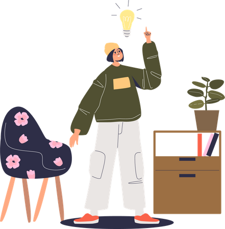 Hombre con idea de negocio  Ilustración