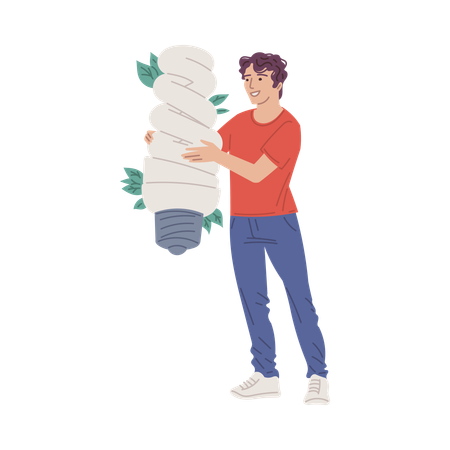 Hombre con idea ecológica  Ilustración