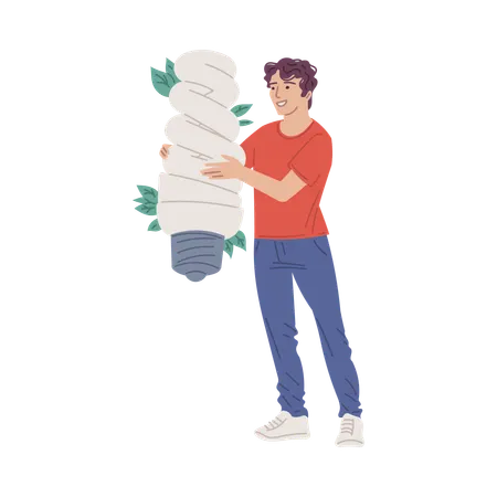 Hombre con idea ecológica  Ilustración