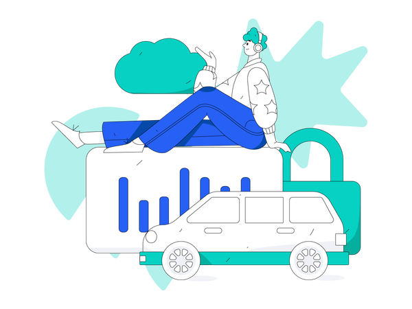 Hombre con informe de análisis empresarial  Ilustración