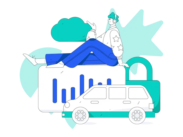 Hombre con informe de análisis empresarial  Ilustración