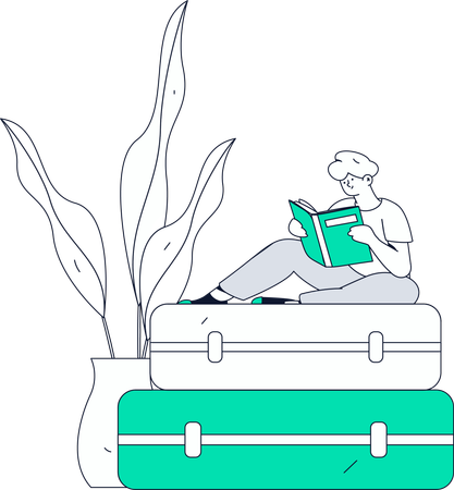 Hombre con libro  Illustration