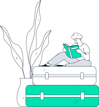 Hombre con libro  Illustration