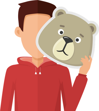 Hombre con máscara de oso  Ilustración