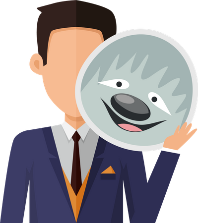 Hombre con máscara de perezoso  Ilustración