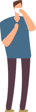 Hombre con mascarilla  Ilustración