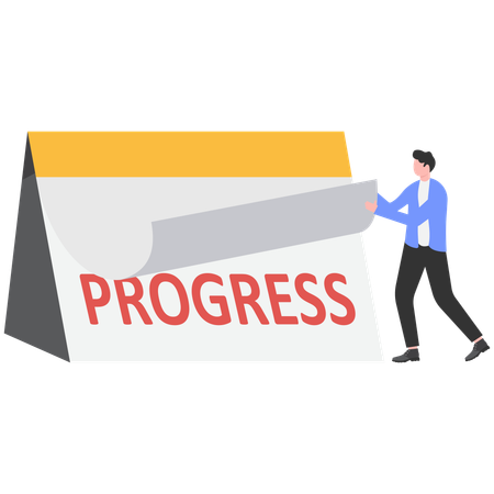 Hombre con plan de proyecto de trabajo  Ilustración