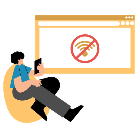 Al hombre se le desconectó el WiFi  Ilustración