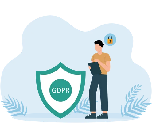 Hombre hablando sobre el GDPR  Illustration