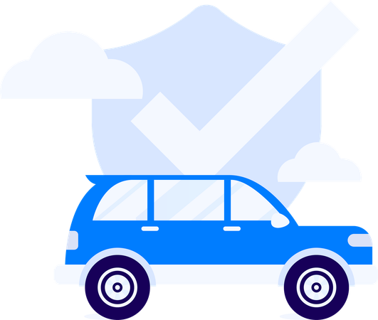 Hombre contratando póliza de seguro para un coche nuevo  Ilustración
