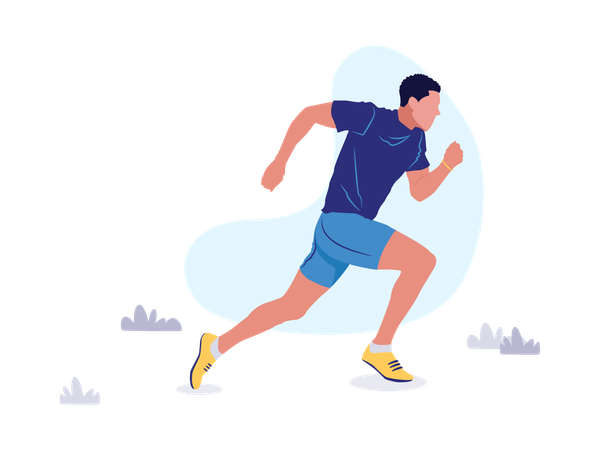 Hombre corriendo en carrera  Ilustración