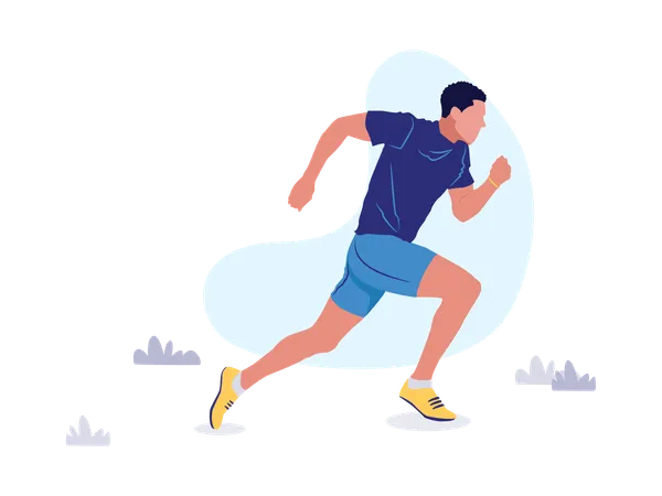 Hombre corriendo en carrera  Ilustración