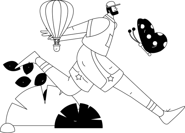 Hombre corriendo en la mañana  Ilustración