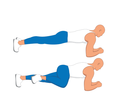 Hombre de gimnasio haciendo plancha lateral  Ilustración