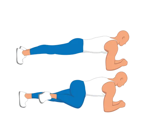 Hombre de gimnasio haciendo plancha lateral  Ilustración