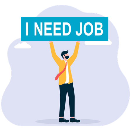 Hombre de negocios buscando trabajo  Illustration