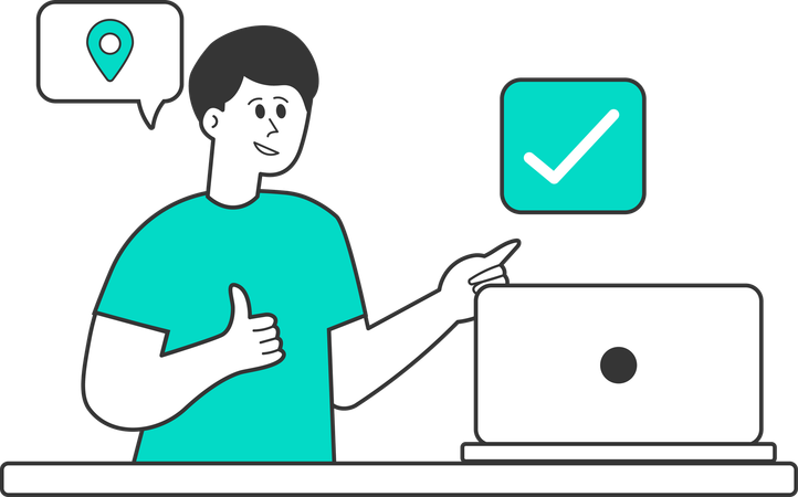 Hombre de negocios dando aprobación comercial  Ilustración