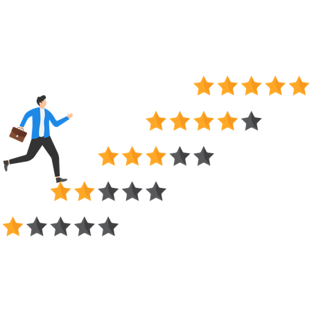 Hombre de negocios dando calificación empresarial  Ilustración