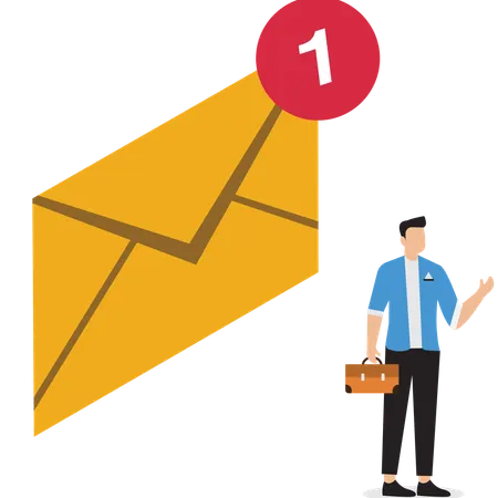 Hombre de negocios de pie cerca del correo comercial  Illustration