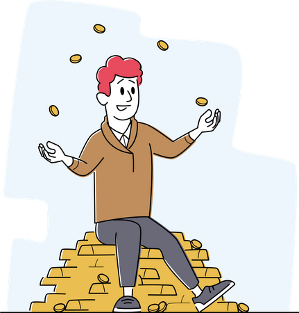 Hombre de negocios exitoso  Ilustración