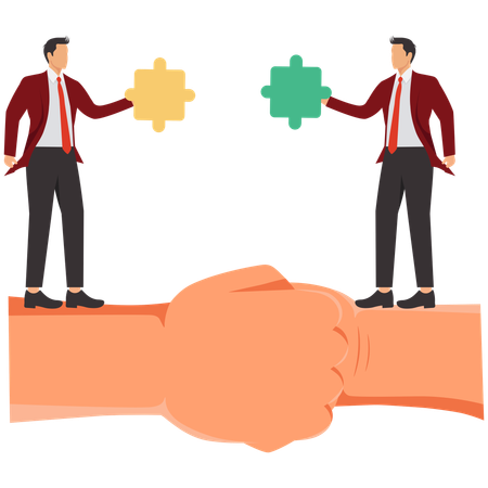 Hombre de negocios haciendo colaboración empresarial  Ilustración