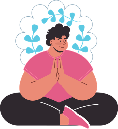 Empresario haciendo meditación  Ilustración