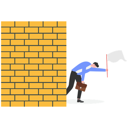 Hombre de negocios haciendo negocios rindiéndose  Ilustración