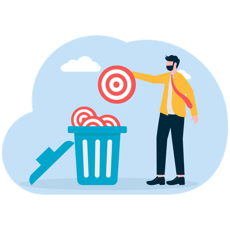 Hombre de negocios lanzando un objetivo comercial  Illustration