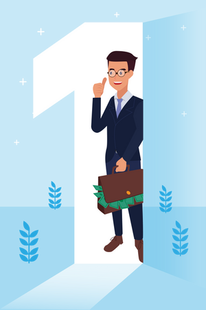 Hombre de negocios superior  Ilustración