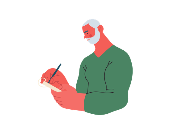 Hombre de negocios tomando notas de negocios  Ilustración