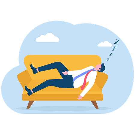 Hombre de negocios tomando una siesta  Ilustración