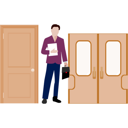 Hombre de negocios yendo a la oficina desde el tren del metro  Ilustración
