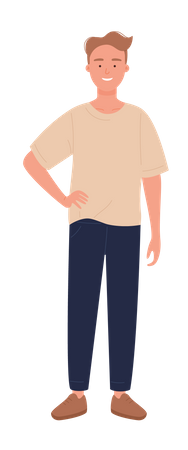 Hombre de pie en pose  Ilustración