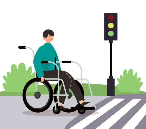 Hombre discapacitado en señal de tráfico  Ilustración