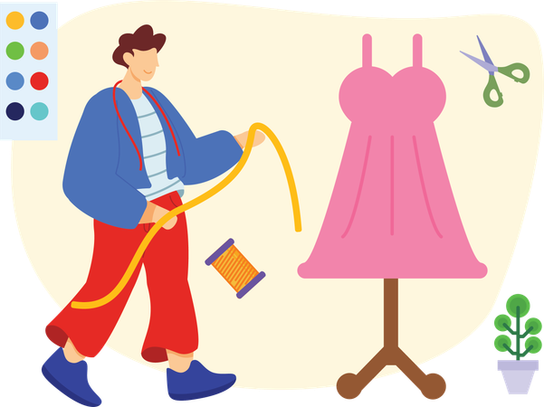 Hombre diseñador de moda Ilustración