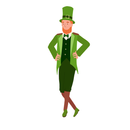 Hombre disfrazado de duende  Ilustración