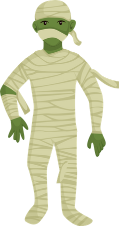 Hombre disfrazado de momia  Ilustración