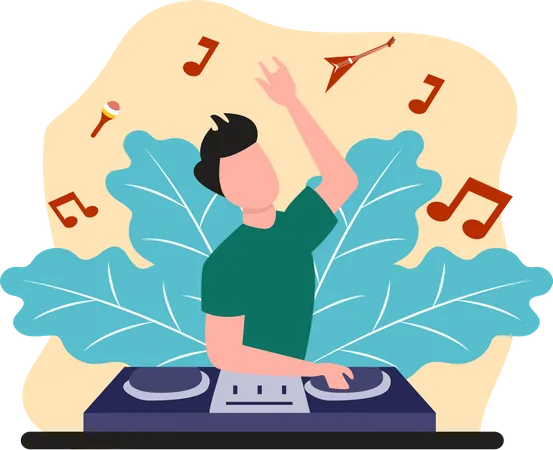 DJ masculino  Ilustración