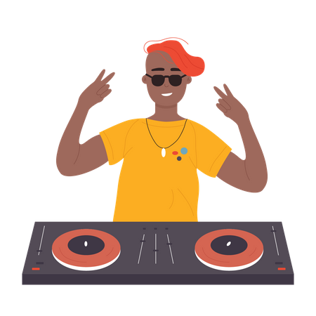 Hombre dj  Ilustración