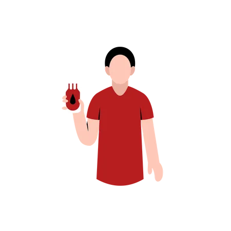 Hombre donando sangre  Ilustración