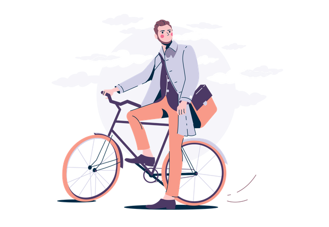 Hombre en bicicleta  Ilustración