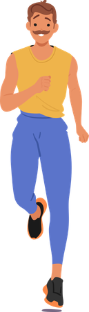 Hombre en forma haciendo jogging  Ilustración