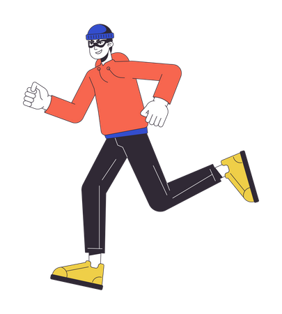 Hombre enmascarado corriendo  Ilustración